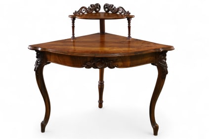 CARVED FRENCH CORNER TABLE