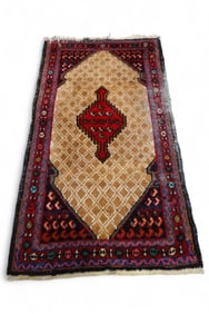 APPROX 3' 3" x 6' HANDMADE WOOL RUG