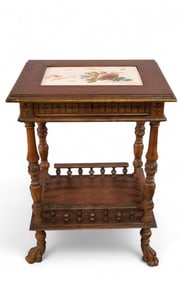 VICTORIAN TILE TOP SIDE TABLE
