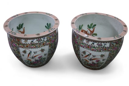 PAIR OF CHINESE FISH BOWLS