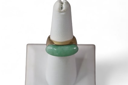 14K GOLD & JADE MENS RING