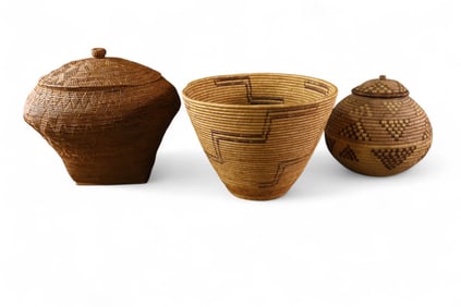 3 WOVEN BASKETS