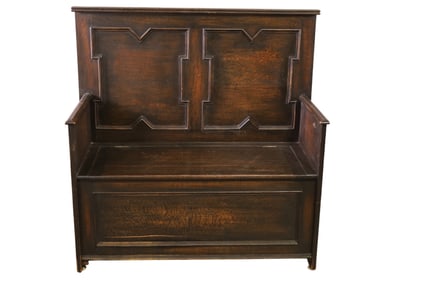 JACOBEAN STYLE OAK BENCH