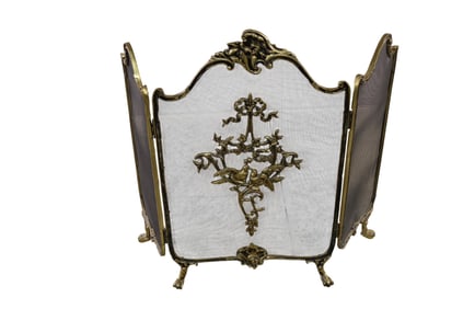 GILT METAL FIRE SCREEN