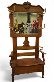 LARGE 1900'S AM. OAK HALLTREE