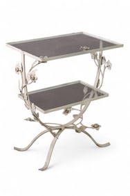 FLORAL METAL PATIO TABLE