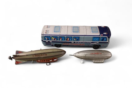 3 TIN TRANSPORTATION TOYS
