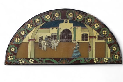 LEADED AND PAINTED PANEL