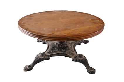 SMALL IRON BASE STOOL OR PEDESTAL