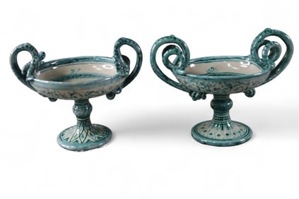 PAIR OF ITALIAN PORCELAIN COMPOTES