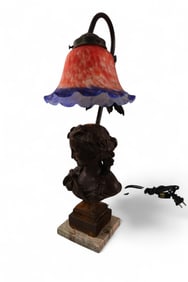 MARBLE AND BRONZE LAMP