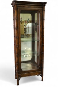 FAUX BAMBOO CURIO CABINET