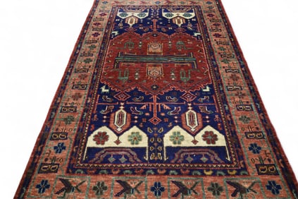 APPROX 9' 1" x 5' 10" HANDMADE WOOL RUG