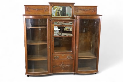 AMERICAN OAK DOUBLE CHINA CABINET