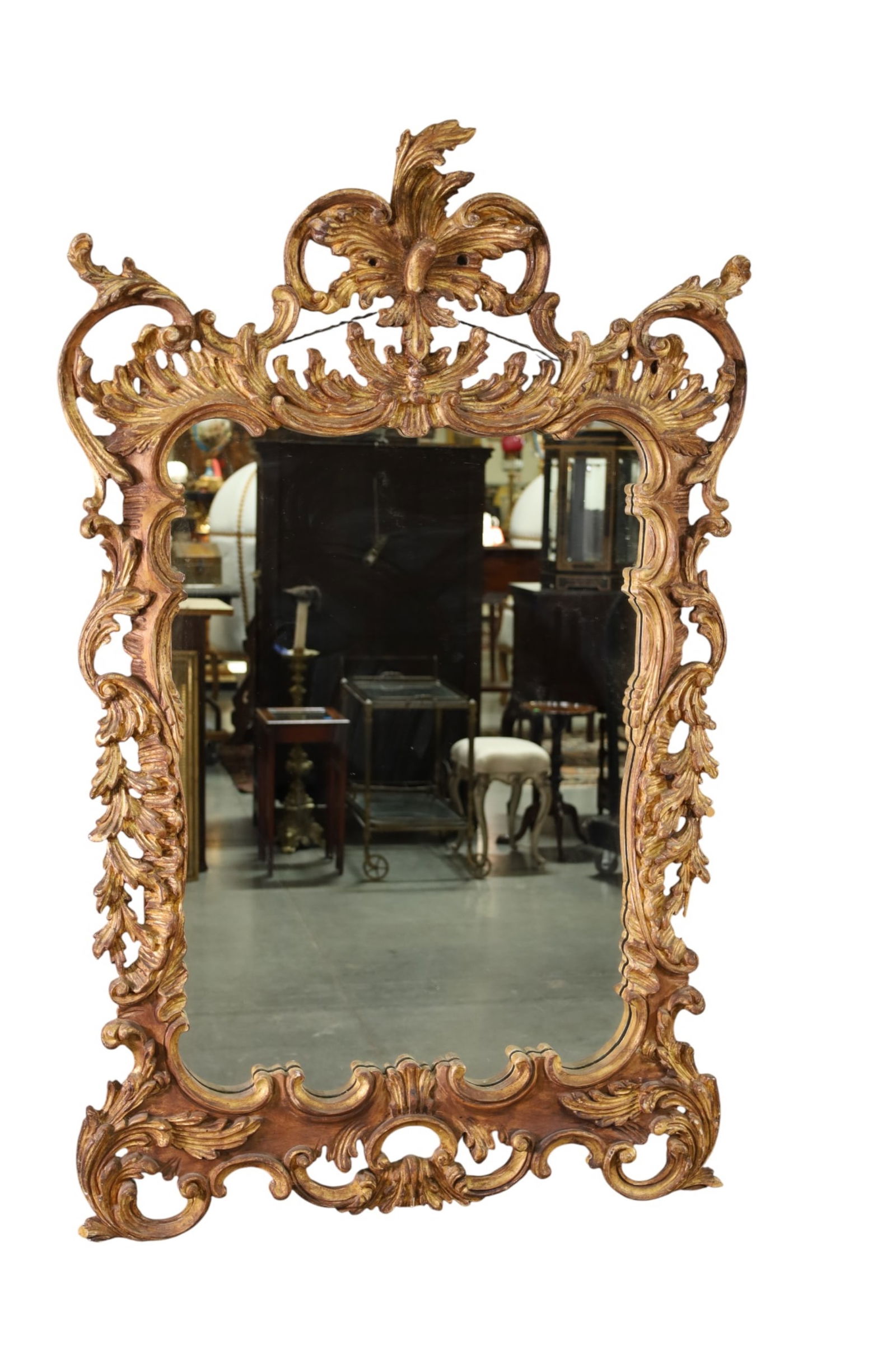 LARGE HIGHLY CARVED WALL MIRROR (1 of 4)