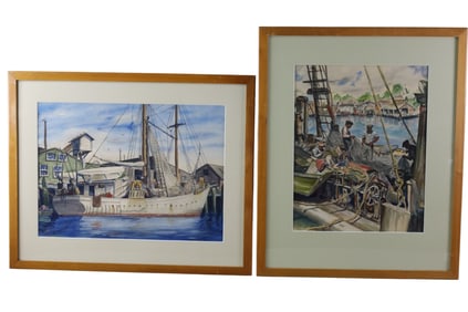 PAIR OF BILL MILLER WATERCOLORS