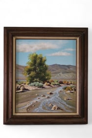 STEWART MAUS DESERT LANDSCAPE OIL PAINTING
