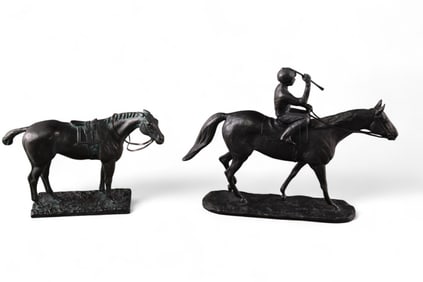2 HORSE BRONZES
