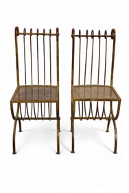 PAIR OF METAL CHAIRS