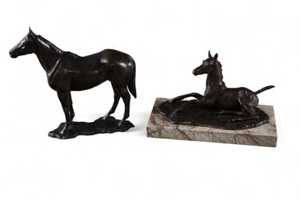 2 SIGNED HORSE BRONZES