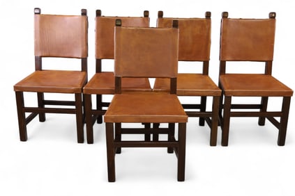 SET OF 5 SPANISH STYLE SIDE CHAIRS