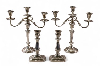 SILVERPLATED CANDLESTICKS
