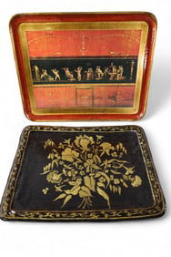 2 LACQUERED TRAYS