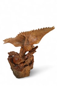 LARGE CARVED WOOD EAGLE