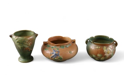 3 ROSEVILLE VASES