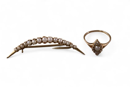 14K GOLD RING & 14K GOLD PIN