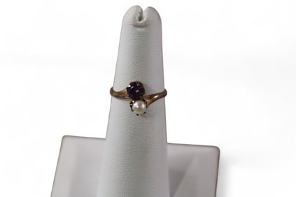 VICTORIAN 14K GOLD & PEARL LADY'S RING