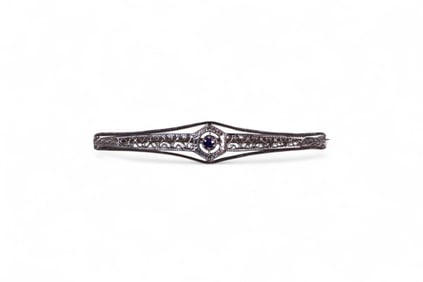 10K GOLD & SAPPHIRE BAR PIN