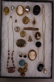 VICTORIAN GOLD FILLED & MOURNING JEWLERY