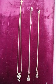 3 14K GOLD NECKALCES
