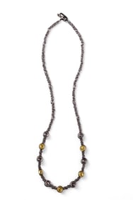 18K GOLD BEADED NECKLACE