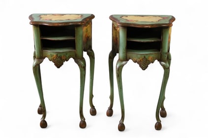 PAIR OF VENETIAN STYLE PAINTED NIGHTSTANDS