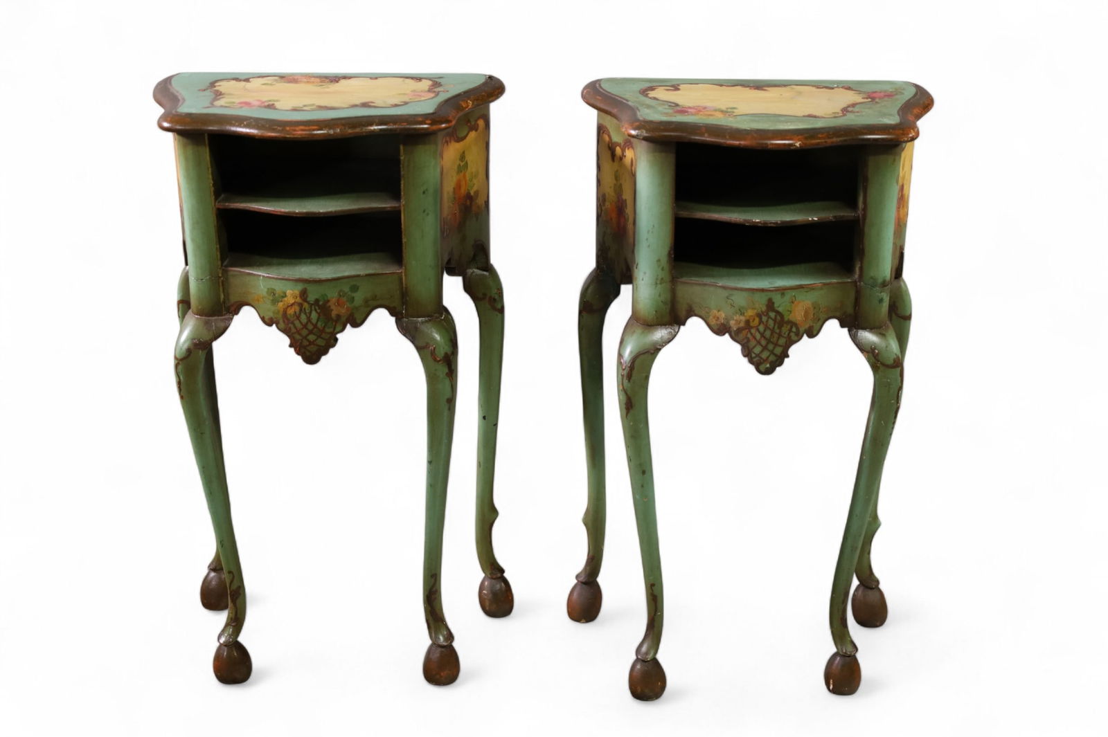 PAIR OF VENETIAN STYLE PAINTED NIGHTSTANDS (1 of 3)
