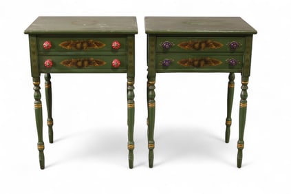 PAIR OF HITCHCOCK STYLE NIGHTSTANDS