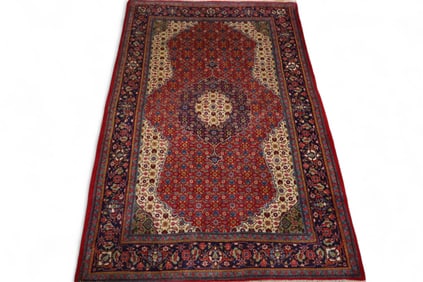 APPROX 5' x 3' 4" HANDMADE WOOL RUG
