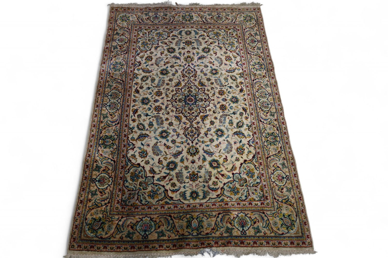 APPROX 5' 2" x 3' 5" HANDMADE WOOL RUG (1 of 4)