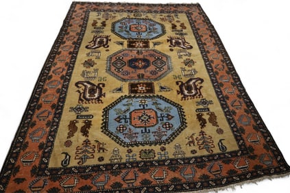 APPROX 8' x 11' HANDMADE WOOL RUG