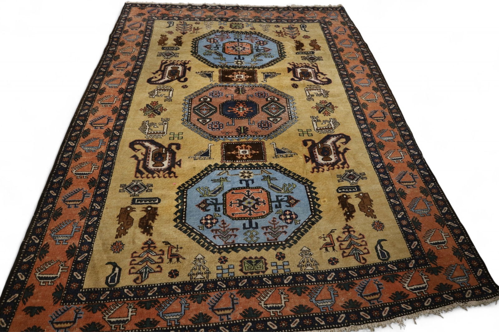 APPROX 8' x 11' HANDMADE WOOL RUG (1 of 4)