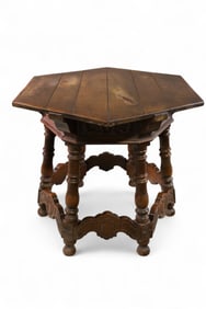 1920'S SPANISH STYLE OCTAGON TABLE