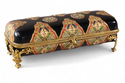 19TH CENTURY ENAMELED DRESSER BOX