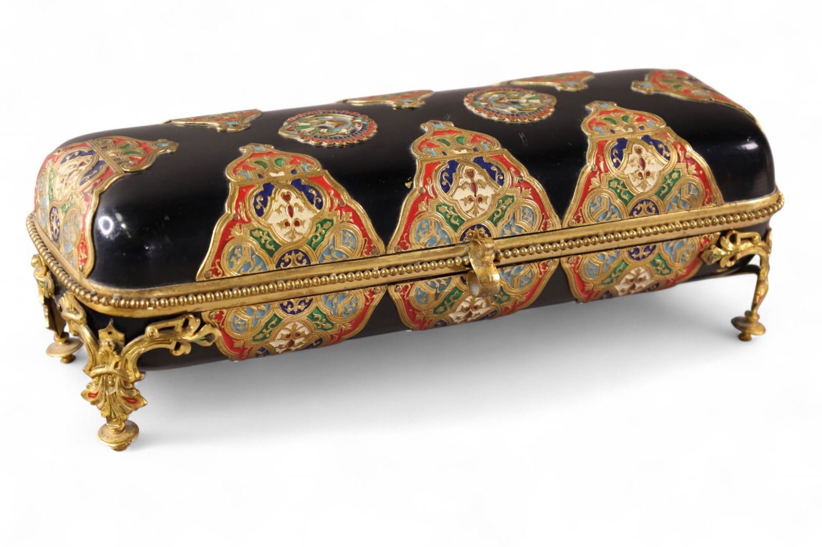 19TH CENTURY ENAMELED DRESSER BOX (1 of 3)