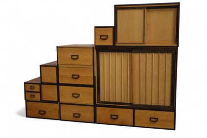 LARGE STAIR STEP TANSU CHEST