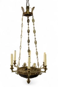 BRONZE & BRASS CHANDELIER