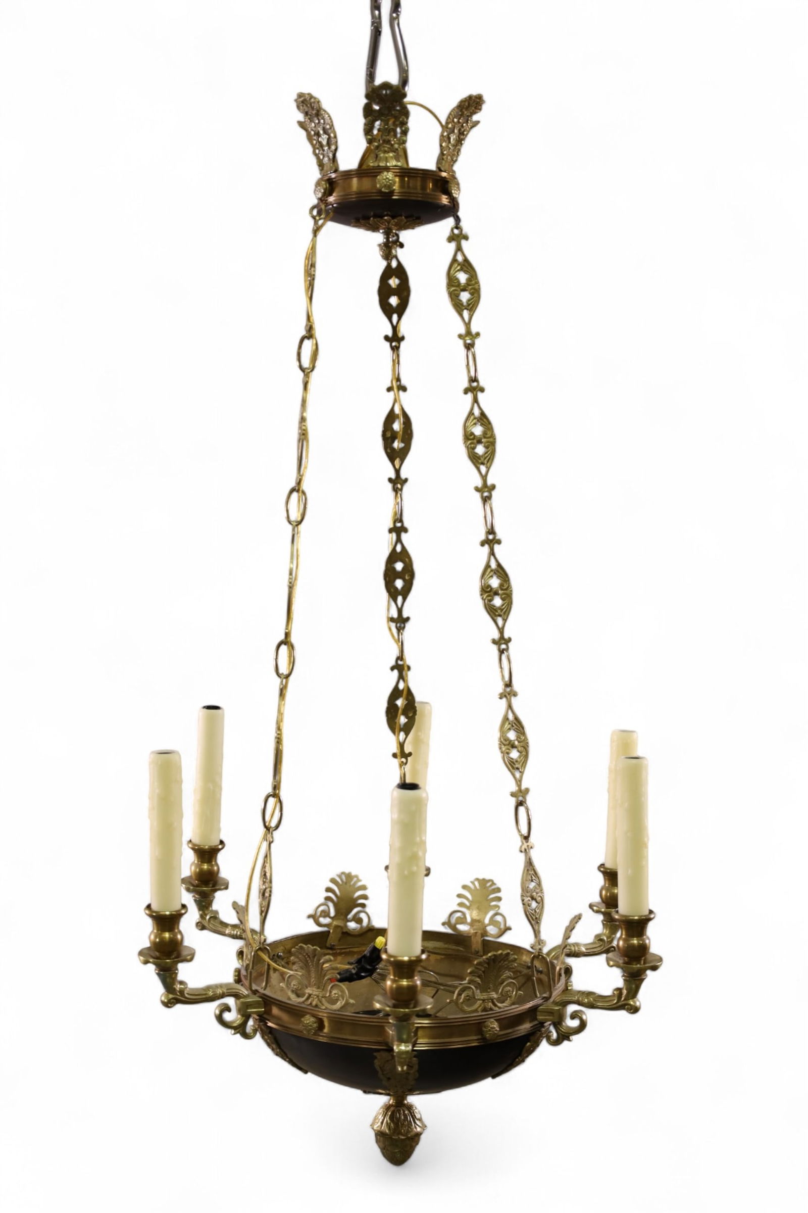 BRONZE & BRASS CHANDELIER (1 of 3)