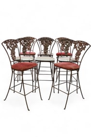 SET OF 8 CAST METAL PATIO BARSTOOLS
