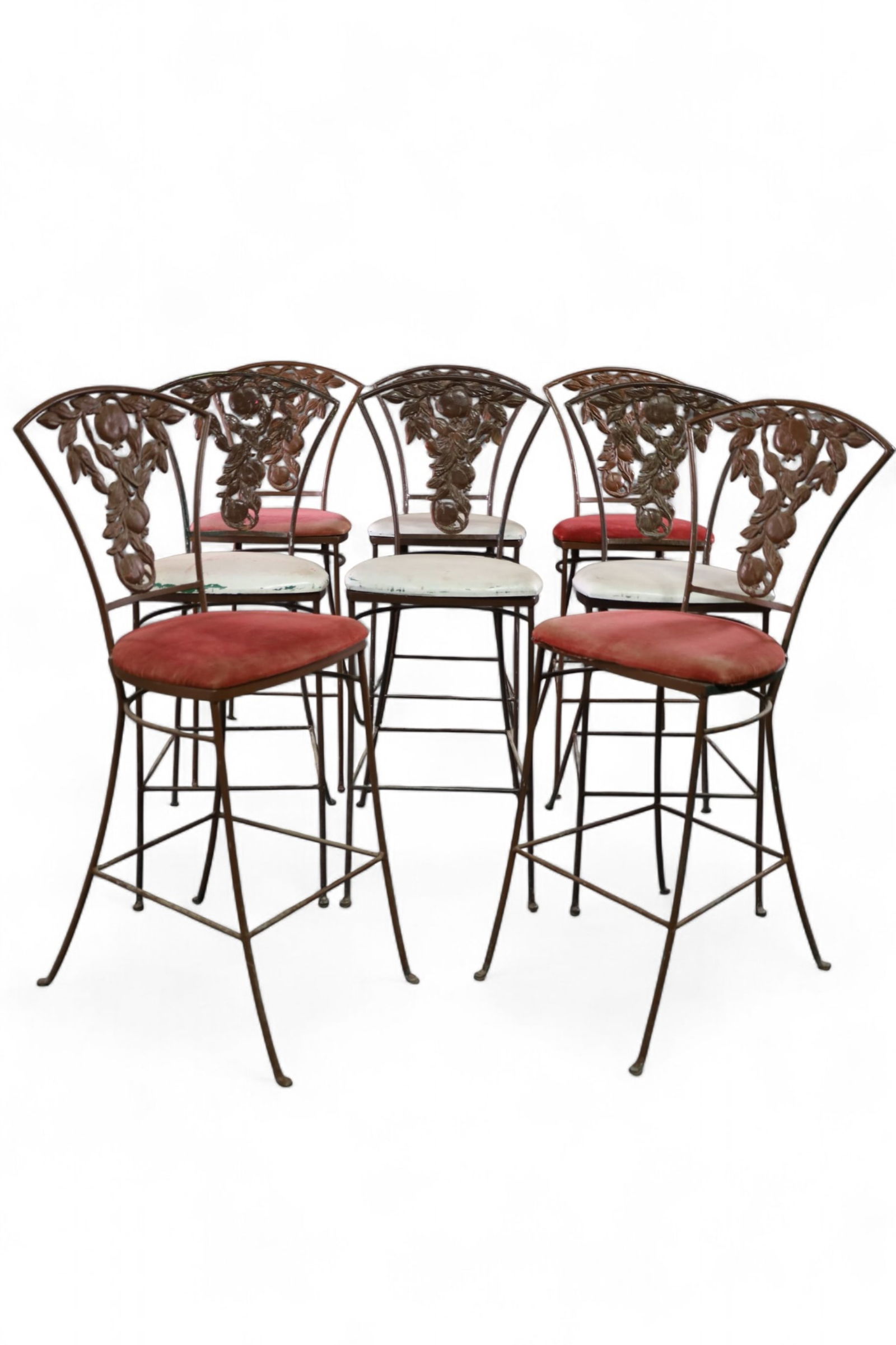 SET OF 8 CAST METAL PATIO BARSTOOLS (1 of 4)